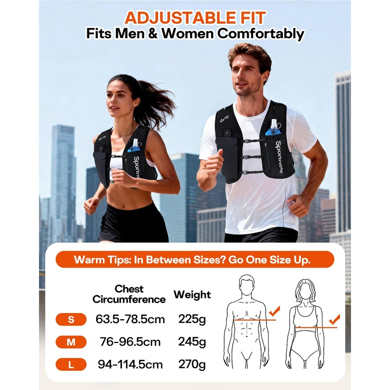 Sportneer 5L Ultralight Hydration Backpack Trail Backpack Hydration Vest, Adjustable