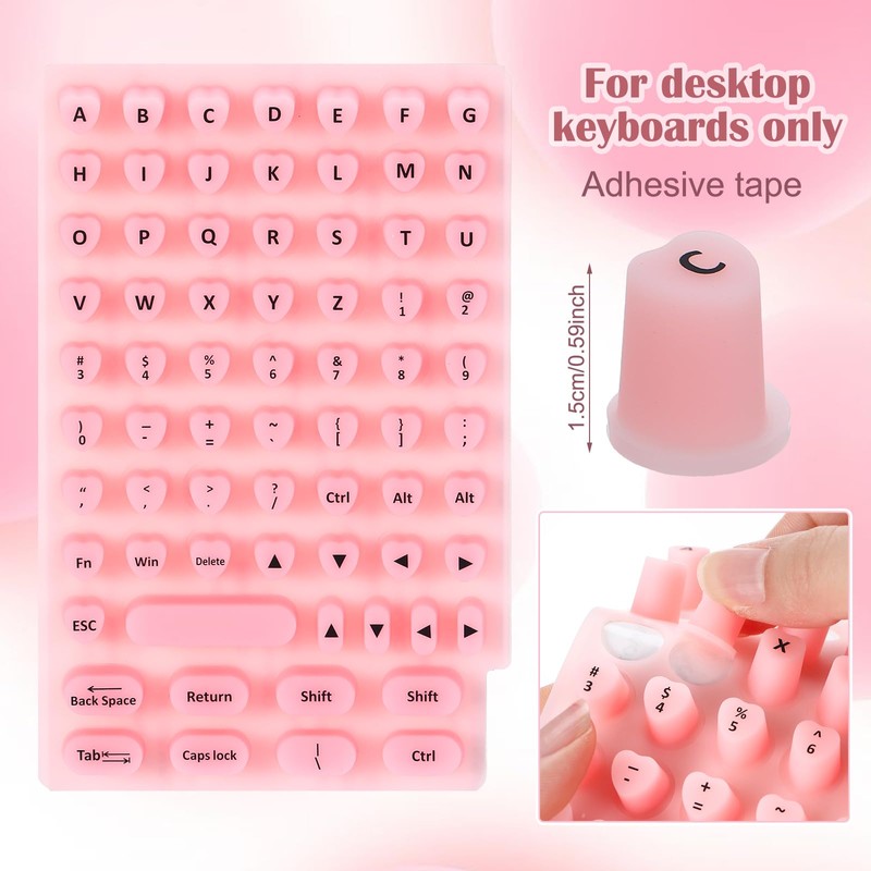 Kingdder 70 Pcs Raised Keyboard Stickers for Long Nails with