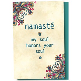 Tree-Free Greetings EcoNotes 12-Count Namaste Honor Blank Notecard Set With Envelopes, All Occasion, New Age Inspirational for Yoga Lovers (FS56948)