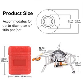 Widesea Camping Stove Gas Portable 3500W Windproof Camping Stove Outdoor Cooking Hiking Picnic and Trekking Field Adjustable Burner Way (silver White)