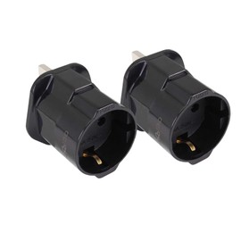 OcioDual 2 x European to UK Plug Adapter, Travel Plug Adapter, Type C, E and F to Type G Plug, Model YD-1310, 250V/13A Black, 2-Pin to 3-Pin Converter, CE/RoHS Certification