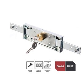 DOJA Industrial Garage Door Lock Lock 1 Unit Cylinder Length 60 mm Galvanised Steel Lock for Roller Shutters Tilt Gate Garden Door Garage Door Lock Tilt Gate Garage Lock