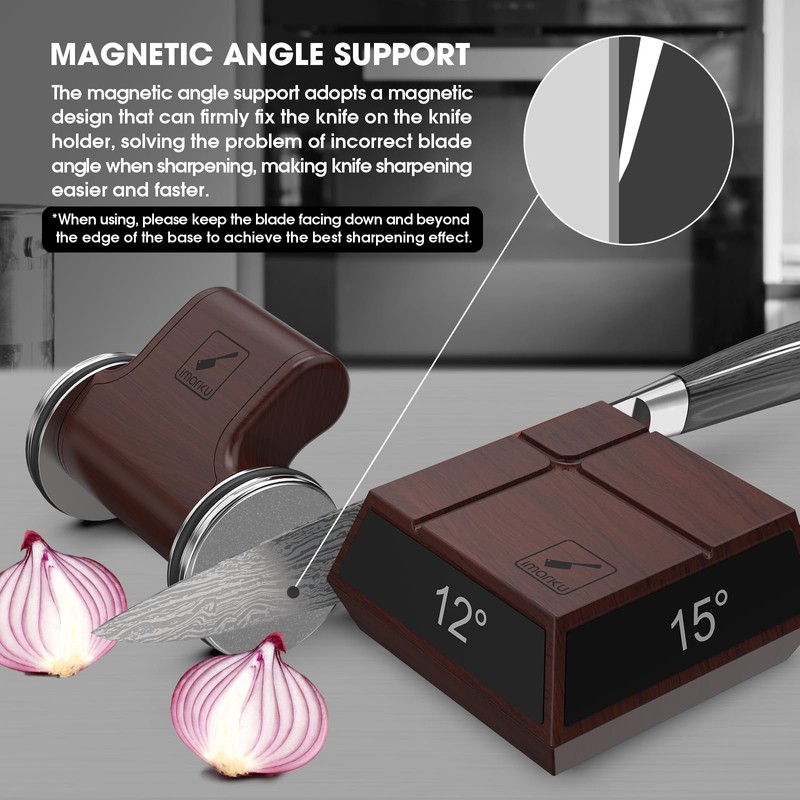 imarku Knife Sharpener, Professional Rolling Knife Sharpener with ABS Construction,
