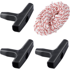 CYWVYNYT Starter Rope 10 Metres 3.0 mm Pull Cord with 3 Pieces Starter Handle for Lawn Mower Chainsaw Trimmer Edger Brush Cutter Engine Parts