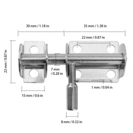 SYUTBOU Pack of 4 Lock Bolt Stainless Steel Sliding Lock Small Sliding Lock Door Bolt Security Door Bolt for Garden Doors, Bathrooms, Bedrooms, Kitchens, Sheds