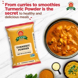 Laxmi Turmeric Powder - 14oz (400g) | Nutrient-Rich Natural Turmeric Powder | Non-GMO certified | Guaranteed Quality and Taste