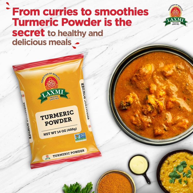 Laxmi Turmeric Powder - 14oz (400g) | Nutrient-Rich Natural Turmeric