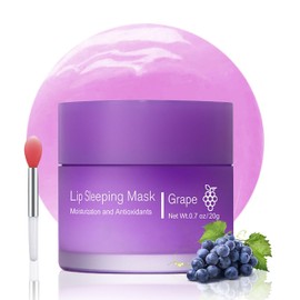 Lip Sleeping Mask - Pink Sleeping Lip Mask, Long-Lasting Moisture & Care, Lip Balm & Lip Oil, Lip Cream Moisturising Lip Care for Reducing Fine Lines (Grape)