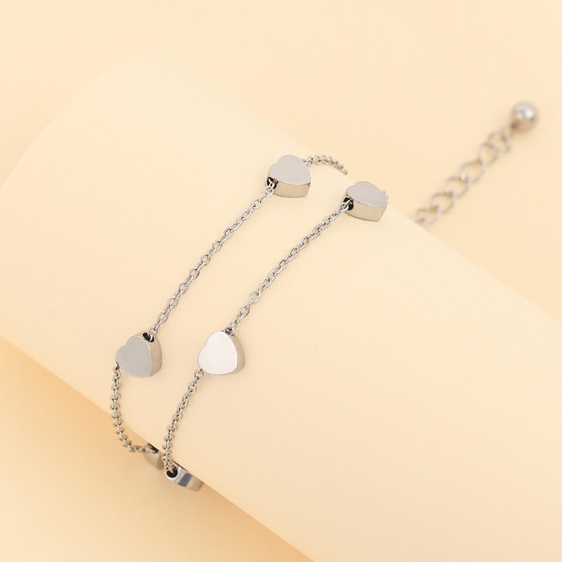 Epoch World Pack of 2 Heart Bracelets, Women's Bracelets, Silver