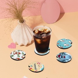Sublimation Blanks Car Coasters,40Pcs Sublimation Coasters Blanks Bulk Circular for Thermal Sublimation DIY Crafts Painting Heat Transfer Car Cup Holder Coaster