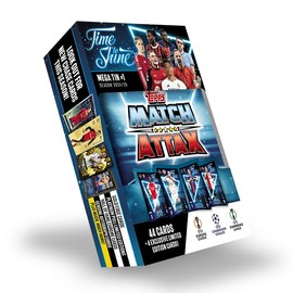 Topps Match Attax 24/25 - Mega Tin 'Time to Shine' - Tin 1 - contains 44 Match Attax cards plus 4 exclusive LE's - Bukayo Saka, Benjamin Šeško, Vitinha and Santiago Giménez!