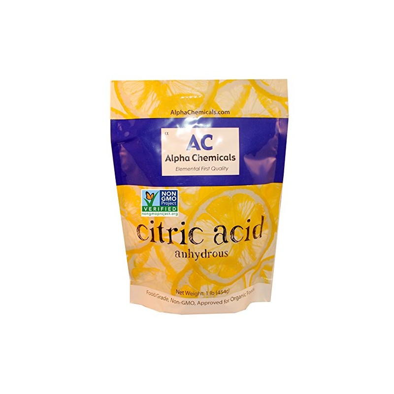 Alpha Chemicals Non-GMO Project Verified Citric Acid - 1 Pound