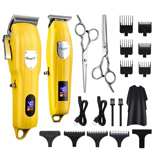 CkeyiN Men's Hair Clippers, Beard Clipper Set with LED Display,