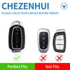 CHEZENHUI Compatible with Hyundai Key Fob Cover with Leather Lanyard,