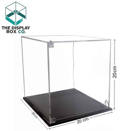 THE DISPLAY BOX CO | Caja de Acrílico Exhibición Vitrina Transparente Display de Acrilico Exhibidor para Colecciones de Figuras de Acción con Puerta (20x20x20cm)
