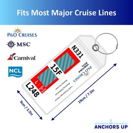 P&O, Cunard, Princess, MSC, Norwegian – Premium Cruise Luggage Tag Holders [4 Pack] – Waterproof, Durable Plastic with Steel Loops – Fits Most Major Cruise Lines