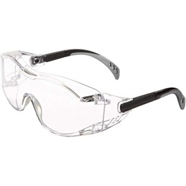 Gateway Safety 6980 Cover2 Safety Glasses Protective Eye Wear - Over-The-Glass (OTG), Clear Lens, Black Temple (40 Pair)
