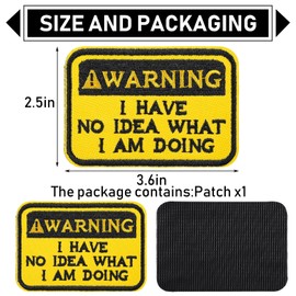 Mabor Velcro Patch Funny Patches Velcro Warning I Have No Idea What I Am Doing Velcro Patch Tactical Patch for Backpacks Hat Bag Vest Cool Patches for Men Women