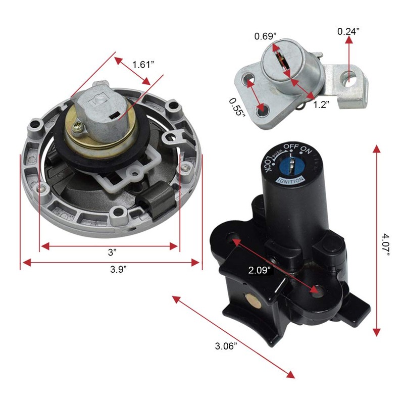 Kit de interruptor de encendido para motocicleta, conjunto de tapa
