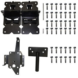 ZEKOO Gate Hinges Self-Closing for Vinyl gate kit and PVC Fences with Latch Black Color