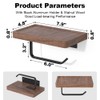 IURRDOP Toilet Paper Holder with Black Walnut Wood Shelf, Wall