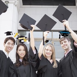 2024 Graduation Headband Glitter Hair Supplies Graduation Cap Hair Decorations Bachelor Hat Hair Band Party Hair Hoop Hat Test Paper Design Head Boppers Headwear Headdress Accessories Supplies 1PCS