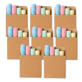 8 Packs of Colouring Chalks of 4 Colours, Coloured Chalk for Painting, Street Chalk, Children's Colouring Chalk, Ideal Children's Activity for Children's Birthdays, Back to School and Weddings,