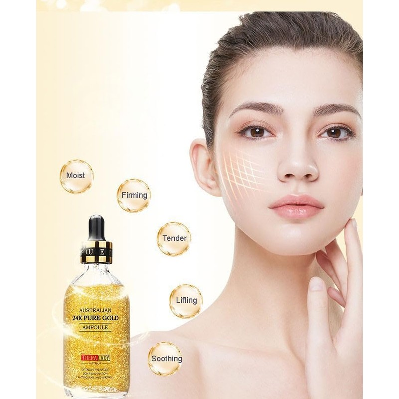 BeautyMall 1PC Australian 24K Pure Gold AMPOULE, Hydreating Lifting Moisturizing,