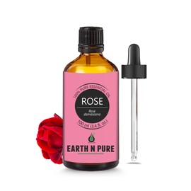 Earth N Pure Rose (Gulab Oil) Essential Oil Natural and Therapeutic Grade with Glass Dropper - 100 ml