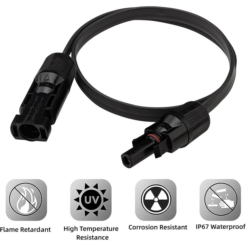 Leehitech 2 Pack 1 m Solar Flat Cable, Feed-Through Copper