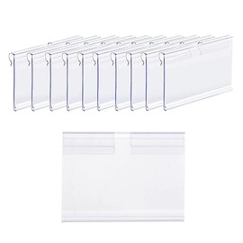 Price Tag Holder, 50 PCS Clear Plastic Label Holders for Wire Shelf Retail Price Storage Bins, Merchandise Sign Display Holder for Supermarket Shop Office Home (70 * 42mm)