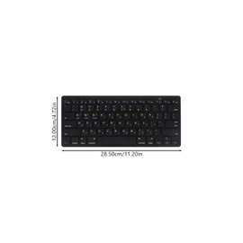Hebrew Keyboards, Black Keyboards Silent Wireless Ultra-Thin Multimedia Full-Size Low Noise Universal for Laptop Desktop 11.20X4.72X0.71in