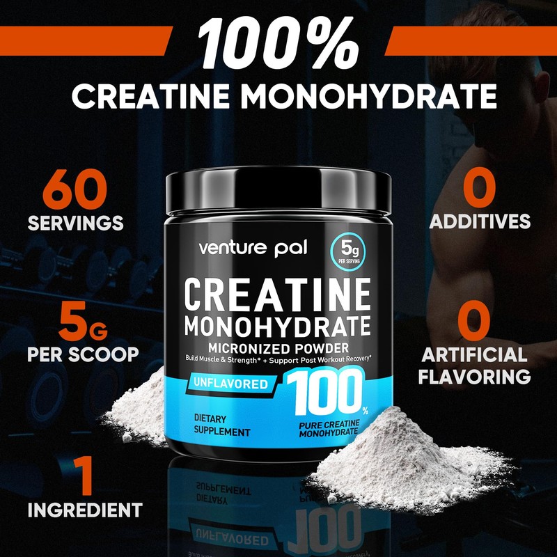Venture Pal Creatine Monohydrate – Micronized, Unflavored Powder for Men