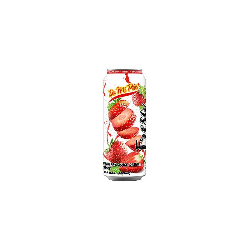 De Mi Pais Strawberry Drink with Pulp 16oz / Bebida