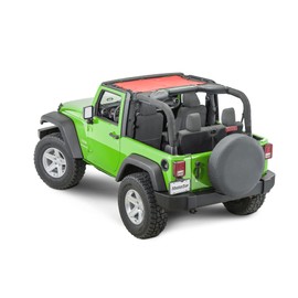 MasterTop Freedom Mesh Bimini Top, Red|Fits 2007-2018 Jeep JK Wrangler 2 Door Models| No Need to Remove top When Putting Your Hard top Back on| 14201302