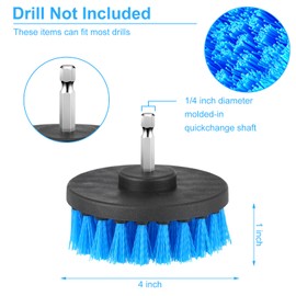 Drill Brush Attachment Power Scrubber Cleaning Kit Multi Purpose Drill Brush Set Drill Scrubber Brush Kit Cleaning Brushes for Drill Bathroom Surfaces Tub Grout Shower Kitchen (Blue, 6 Pcs)