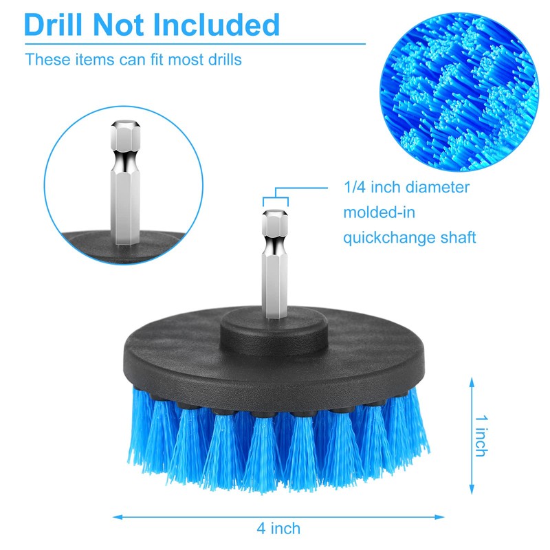 Drill Brush Attachment Power Scrubber Cleaning Kit Multi Purpose Drill