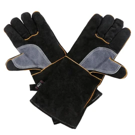 Extreme Heat & Fire Resistant Gloves Leather with Kevlar Stitching,Mitts Perfect for Fireplace, Stove, Oven, Grill, Welding, BBQ, Mig, Pot Holder, Animal Handling
