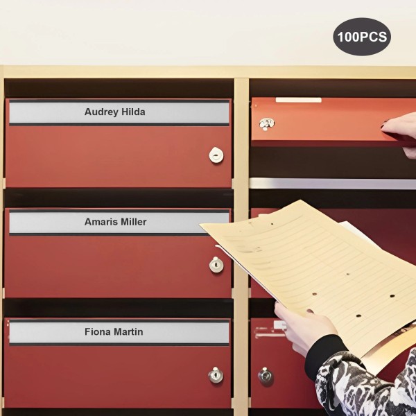 Unbranded 100 PCS Magnetic Shelf Label Holders Offices Schools Data