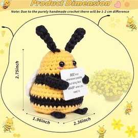 Umimiss Bee Gifts-Bee Gifts For Women,Funny Positive Bee Mini With Positive Affirmations Cards,Positive Crochet,Inspirational Novelty Gifts and Party Decorationspocket Hug Gifts for Girls Friends Boy
