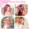 NCMAMA 2PCS Pink Bows for Girls Grosgrain Ribbon Alligator Hair