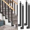 34/36/38/40/42in Side Mount Stair Railing Posts, Indoor Outdoor 270°Adjustable Metal