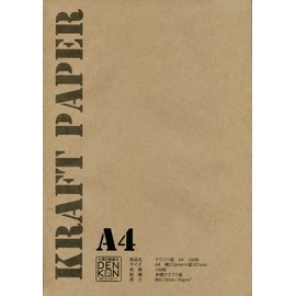 Denkon Kraft Paper A4 Medium Thickness (Approx. 0.04 inch (0.10 mm) (70 g/m2) (A4) 100 Sheets