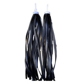 Jowxsx 1 Pair of Black Baby Bicycles Grips Tassels Ribbon Easy Attach to Handlebar Kids Rainbow Bicycle Streamers Kids' Bike Accessories for Girls Boys Scooter Tassels