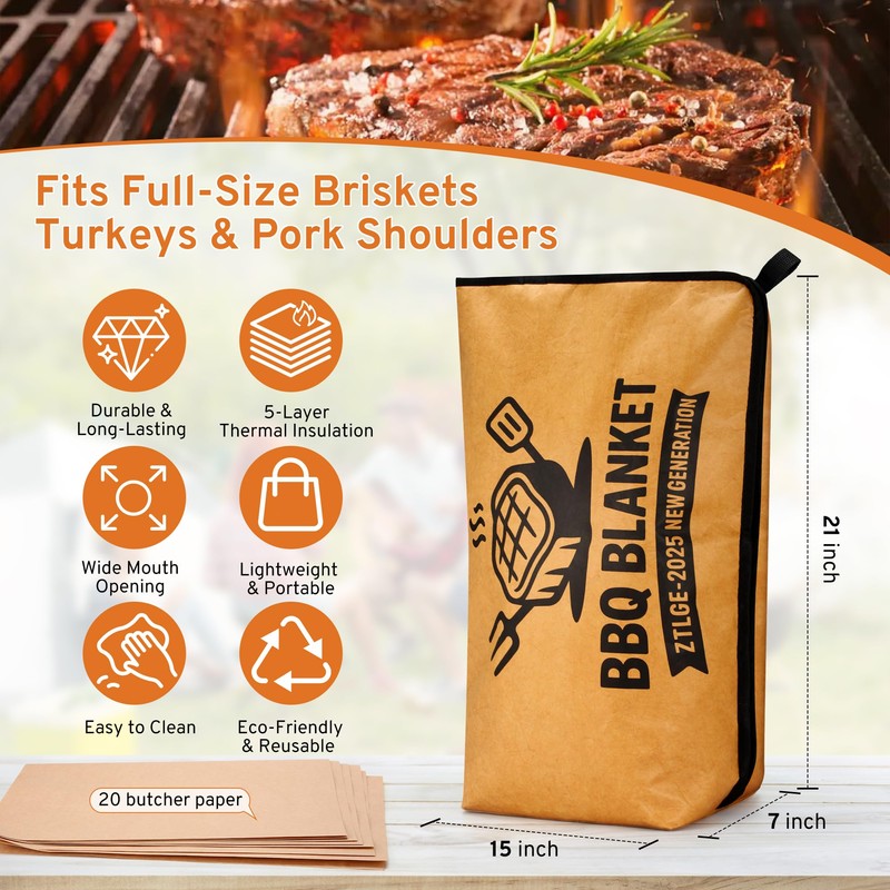 BBQ Blanket for Resting Meat - 21" Reusable Meat Resting