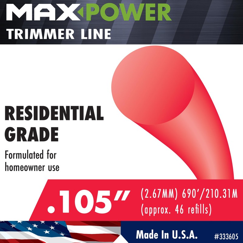 Maxpower 333605 Residential Grade Round .105-Inch Trimmer Line 690-Foot Length
