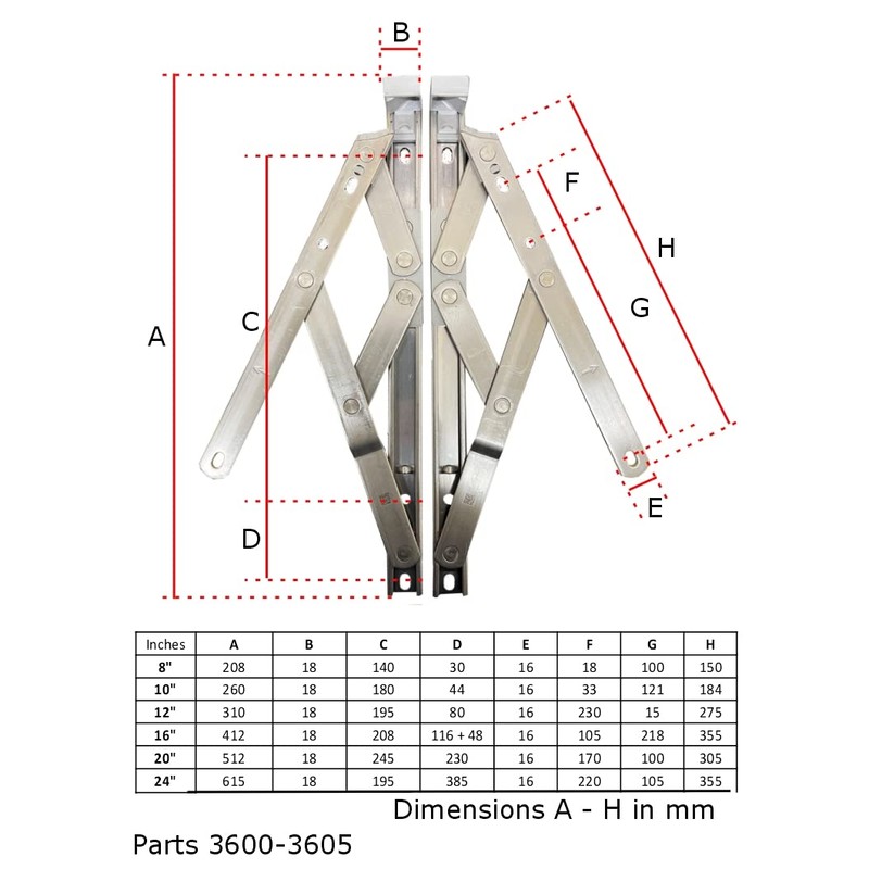 Securistyle Defender Friction Stay Window Hinges 13mm Stack Ht