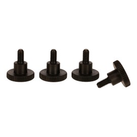 PrecisionGeek Black Steel M4 x 8mm Knurled Shoulder Thumb Screws DIN 464 (Set of 4)