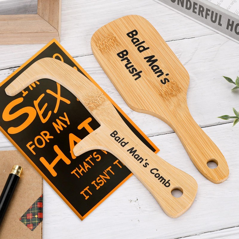 JULEASEL 2PCS Bald Mans Comb, Funniest Gag Gifts for Hair