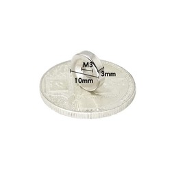 50pcs Strong Neodymium Round Magnets, For Arts, Crafts, Hobbies - Whiteboard, Fridge, Office - 10mm x 3mm Hole x 3mm Thickness